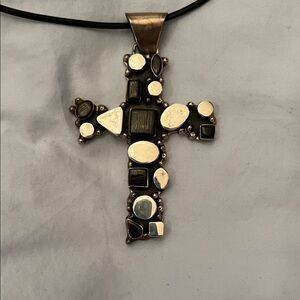 Artistic Gold and Silver Cross Necklace